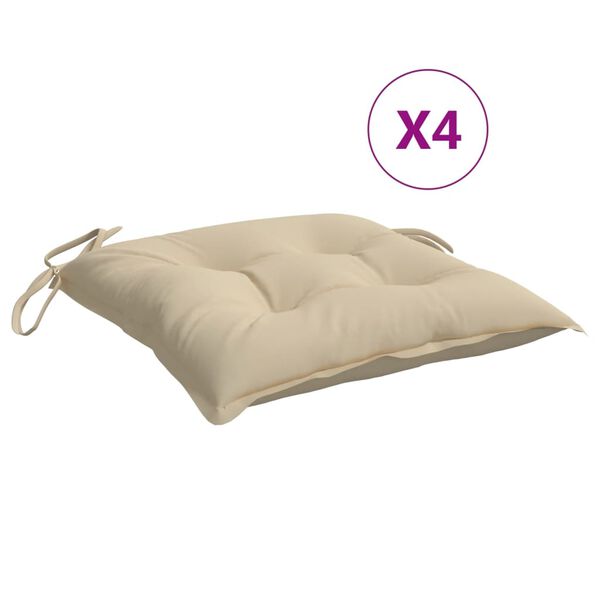 vidaXL Chair Cushion Set of 4 Beige Oxford fabric (100% polyester)