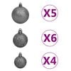 vidaXL Artificial Hinged Christmas Tree 150 LEDs & Ball Set 59.1"
