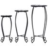 vidaXL Table Set of 3 Black and White Iron and Ceramic Small Durable