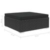 vidaXL Garden Sofa Black PE Rattan, Powder-Coated Steel, 100% Polyester