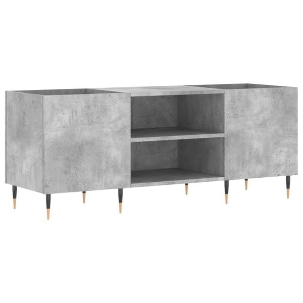 vidaXL Record Cabinet Concrete Grey Engineered wood, Iron