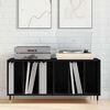 vidaXL Record Cabinet with Shelf Black Oak 39.37 x 14.96 x 18.90 in