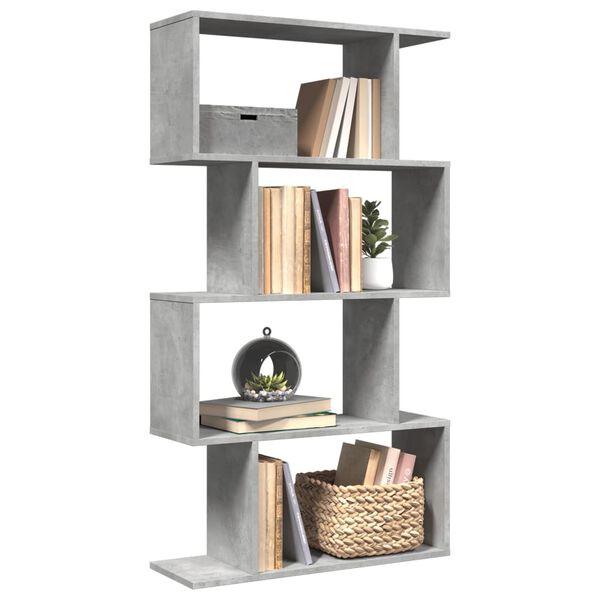 vidaXL Room Divider Bookcase Concrete grey Engineered wood Large