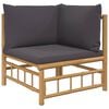 vidaXL Garden Lounge Set Natural Bamboo Bamboo Compact Modular