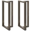 vidaXL Bar Table Legs T-Shaped 2 pcs Natural Steel 23.6 x 13.8 x (43.3-43.7) " Steel