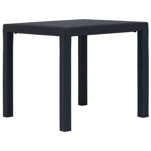 vidaXL Garden Table Anthracite Plastic 31.1x31.1x28.3 in Stylish Design