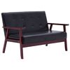 vidaXL Sofa Black Faux Leather 2-Seater Durable Loveseat Rectangular