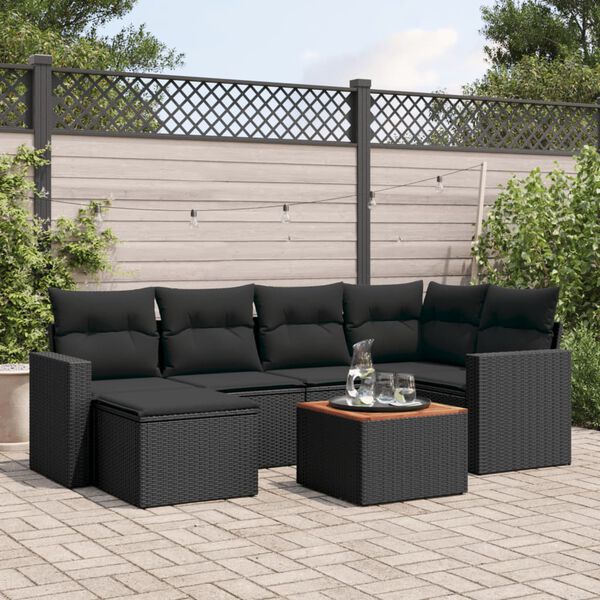 vidaXL Patio Sofa Set Black