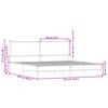 vidaXL Bed Frame Smoked Oak Steel 72 x 84 in Bed Frame Rectangular