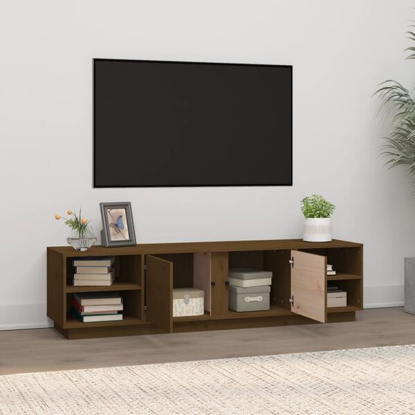 vidaXL TV Cabinet Honey brown Solid pine wood Large TV Cabinet