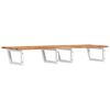 vidaXL Basin Shelf Natural wood and white Solid acacia wood and steel