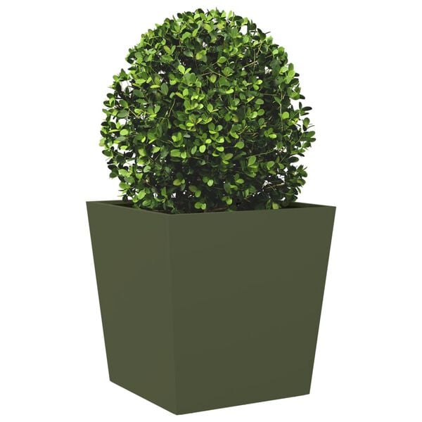 vidaXL Garden Planter Olive Green Cold-rolled Steel 19.7 in Durable
