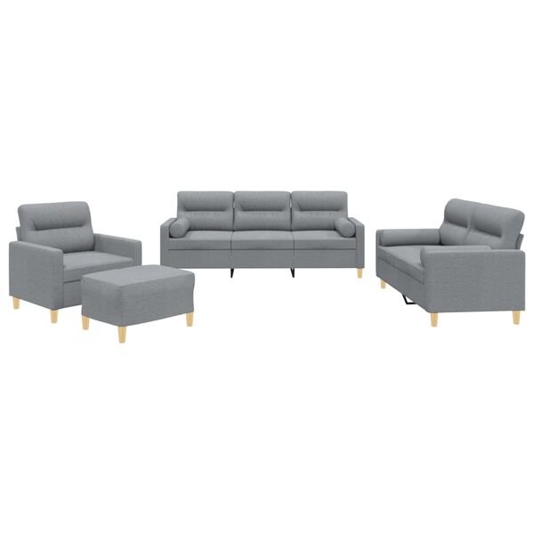 vidaXL Sofa Set Light Grey