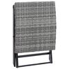 vidaXL Stool Grey PE Rattan Small Foldable Stool Square
