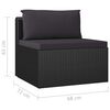 vidaXL Garden Lounge Set Black PE Rattan, Powder-Coated Steel, Polyester
