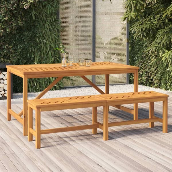 vidaXL Garden Dining Table Brown Solid Acacia wood Large Durable