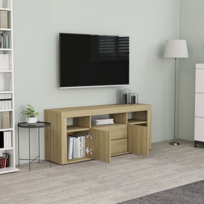 vidaXL TV Stand Sonoma Oak 47.2"x11.8"x19.7" Engineered Wood