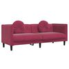 vidaXL 3 Piece Sofa Set with Pillows Wine Red Velvet
