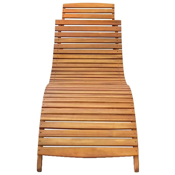 vidaXL Sunlounger Natural wood Solid Acacia wood Standard Foldable
