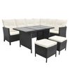 vidaXL Outdoor Dining Set Black and Cream