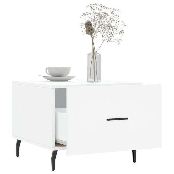 vidaXL Coffee Table White Engineered wood 19.7 x 19.7 x 15.7 in