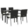 vidaXL Garden Dining Set Black PE rattan Medium Modular