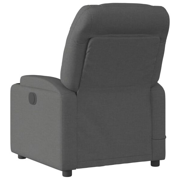 vidaXL Massage Recliner Chair Dark Grey Polyester, Metal, Plywood Medium