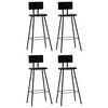 vidaXL Bar Chair Set of 4 Dark Brown, Black