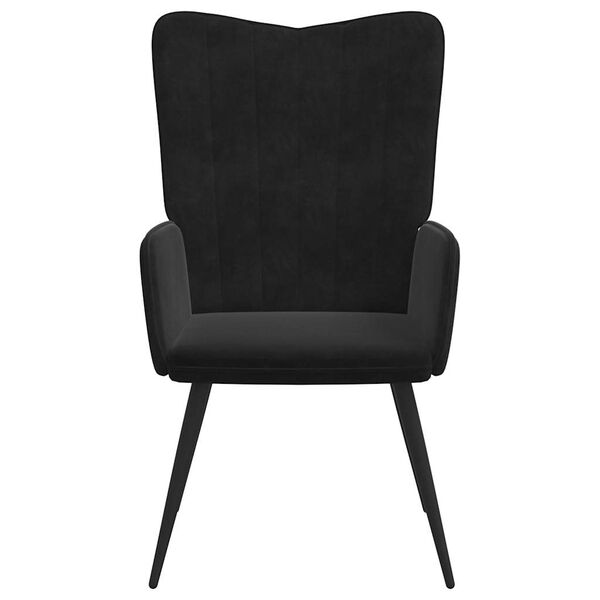 vidaXL Relaxing Chair Black Velvet (100% polyester), steel Medium