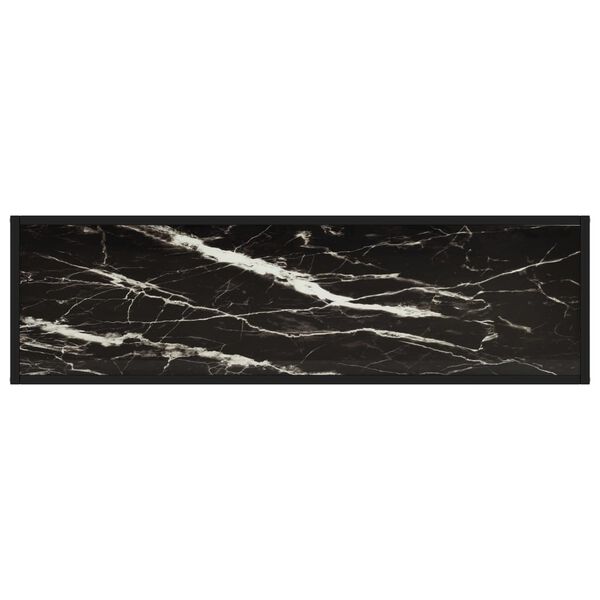 vidaXL Console Table Black Toughened glass, powder-coated steel