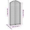 vidaXL Gabion Basket Silver Galvanized iron 39.4 x 11.8 x 78.7/86.6 in