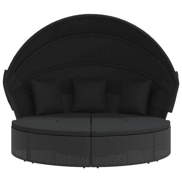 vidaXL Outdoor Lounge Bed Black