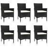 vidaXL Garden Dining Set Black Poly Rattan Large Seats Many