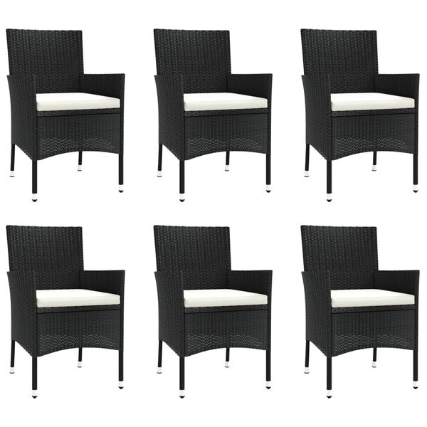 vidaXL Garden Dining Set Black Poly Rattan Large Seats Many