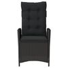 vidaXL Reclining Garden Chair Black PE rattan Adjustable reclining size