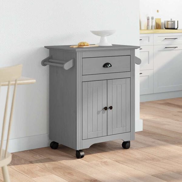 vidaXL Kitchen Trolley "BODO" Grey 28.3x17.7x31.5"