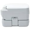 vidaXL Camping Toilet Manual Grey and White 16.34 x 14.37 x 11.81 in