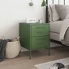 vidaXL Bedside Cabinet Olive Green Steel 14.2 x 15.4 x 19.9 in