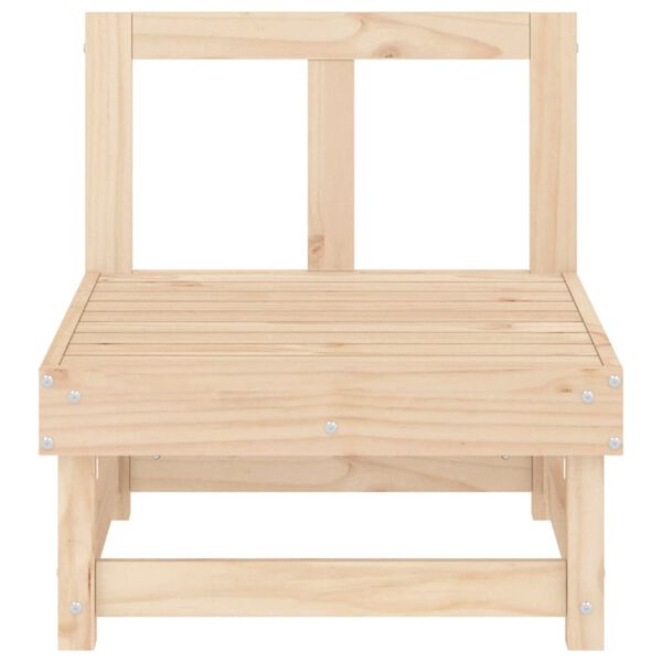 vidaXL Garden Middle Sofa Natural Pine Solid Pine Wood Medium Modular