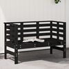 vidaXL Garden Bench Black Solid pine wood 43.9 x 20.9 x 28.0 in Durable
