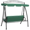 vidaXL Garden Swing Bench Green Powder-coated steel Large