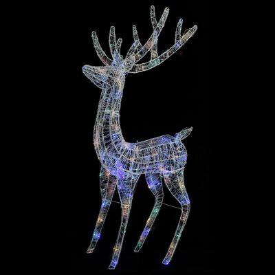 vidaXL XXL Acrylic Christmas Reindeer 250 LED 6 ft Colorful