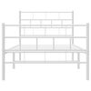 vidaXL Metal Bed Frame White Powder-coated steel Single Metal Bed Frame