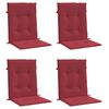 vidaXL Patio Lowback Chair Cushions 4 pcs Wine Red 39.4x19.7x1.2" Oxford Fabric