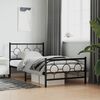 vidaXL Bed Frame Black Powder-Coated Steel 77.2 in x 39.4 in x 35.8 in