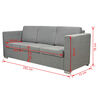 vidaXL Sofa Light grey Polyester fabric, Wooden frame, Chrome-plated legs