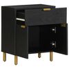 vidaXL Bedside Cabinet Black Engineered wood, solid mango wood, brass