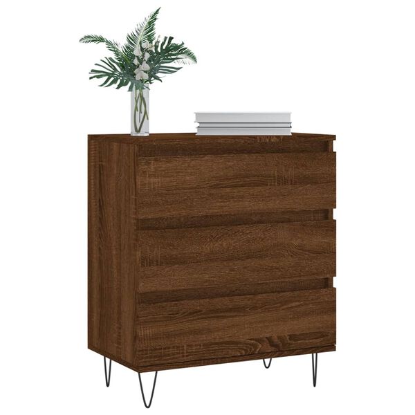 vidaXL Sideboard Brown Oak Engineered Wood 23.6 in x 13.8 in x 27.6 in
