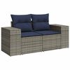 vidaXL 6 Piece Patio Sofa Set with Cushions Gray Poly Rattan