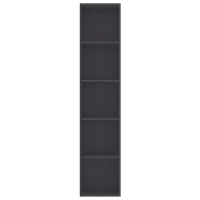 vidaXL Book Cabinet Gray 15.7"x11.8"x74.4" Engineered Wood